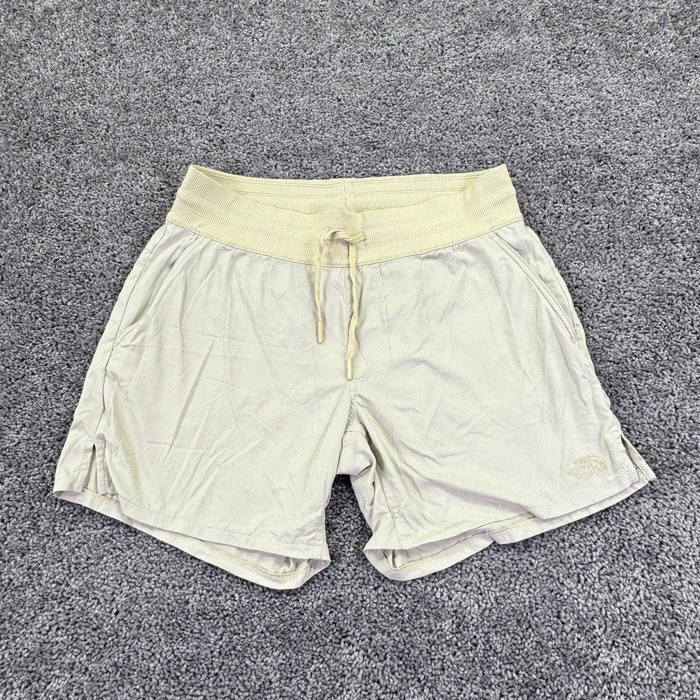 The North Face Shorts Womens Medium Long Beige Yellow Running Hiking